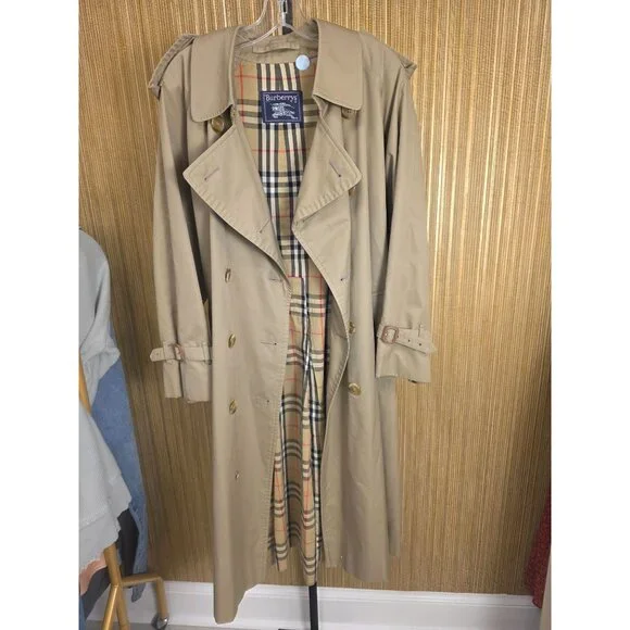 Burberrys Burberry Women's Authentic Vintage Tan Trench Coat Nova Check 38S - Picture 14 of 16